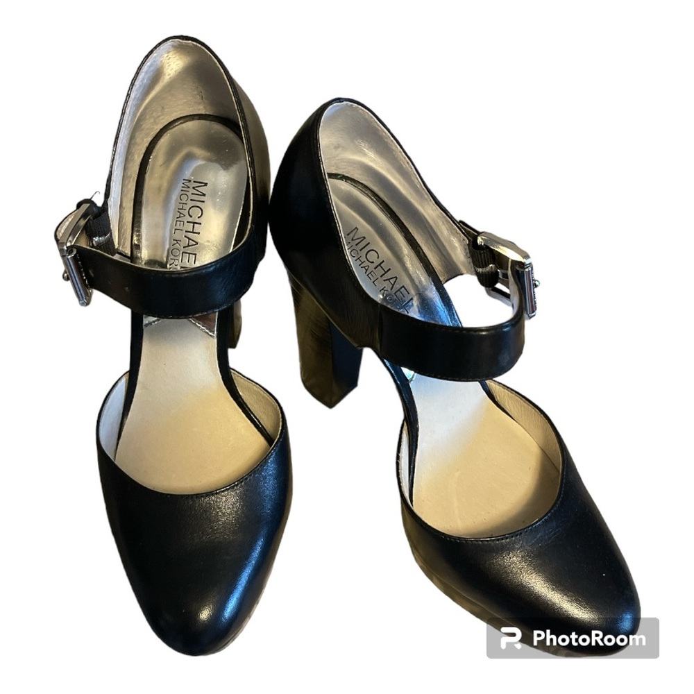 Michael Kors black platform Mary Jane heels pumps